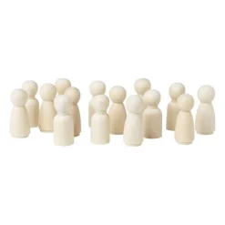 Houten kegelpoppen - set van 10 - 5.3 cm