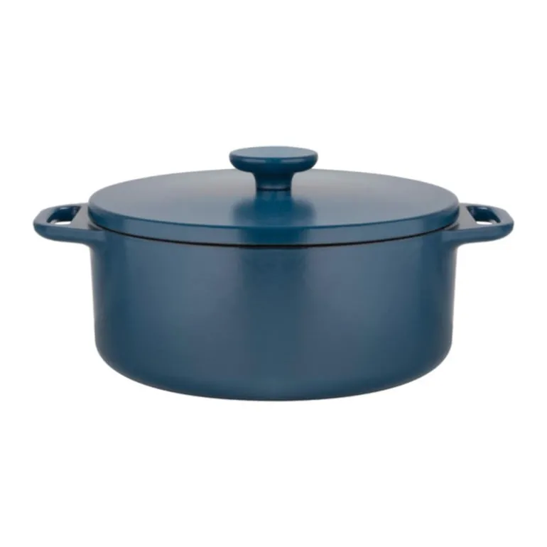 Hugo Kennis braadpan met deksel - gietijzer - blauw/zwart - ø24 cm