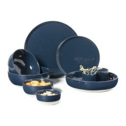 Hugo Kennis diep bord - blauw/wit - ø22 cm