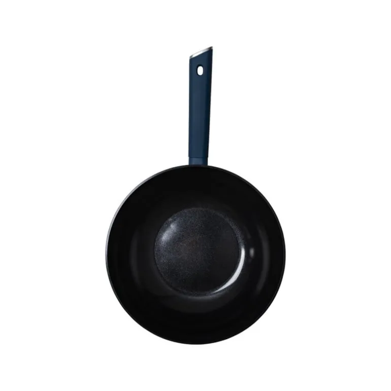 Hugo Kennis wokpan - blauw/zwart - ø28x8 cm