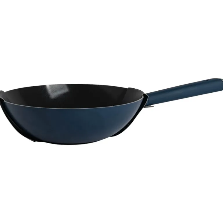 Hugo Kennis wokpan - blauw/zwart - ø28x8 cm