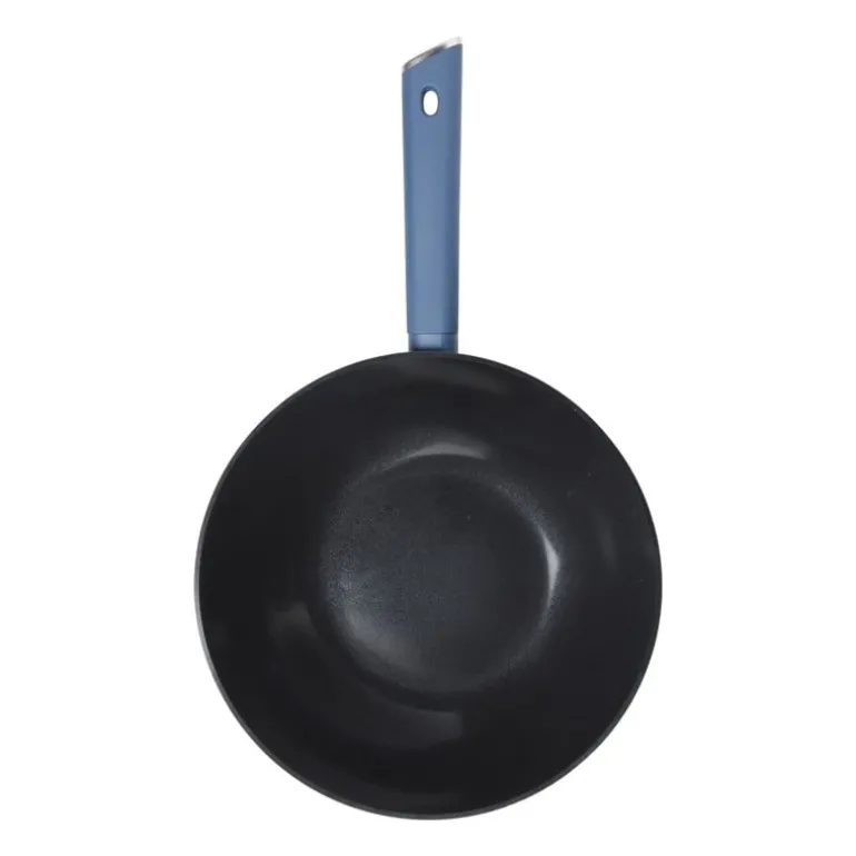Hugo Kennis wokpan - blauw/zwart - ø28x8 cm