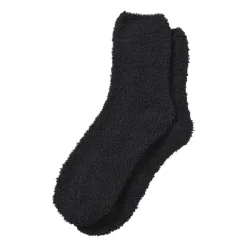 Huissok fluffy - zwart - one size