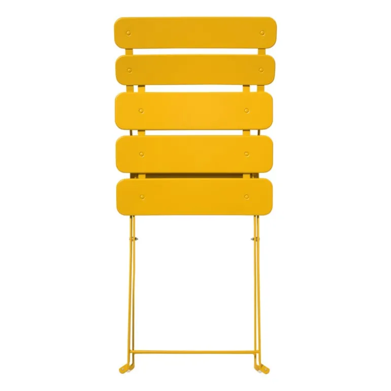 Inklapbare bistrostoel Kos - geel - 84x48x42 cm