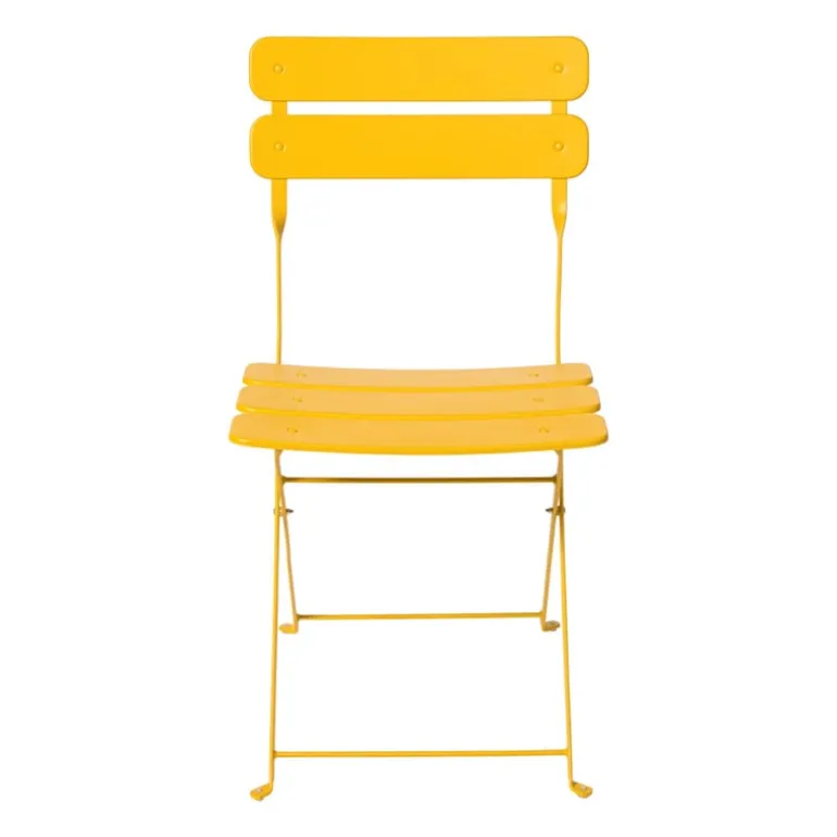 Inklapbare bistrostoel Kos - geel - 84x48x42 cm