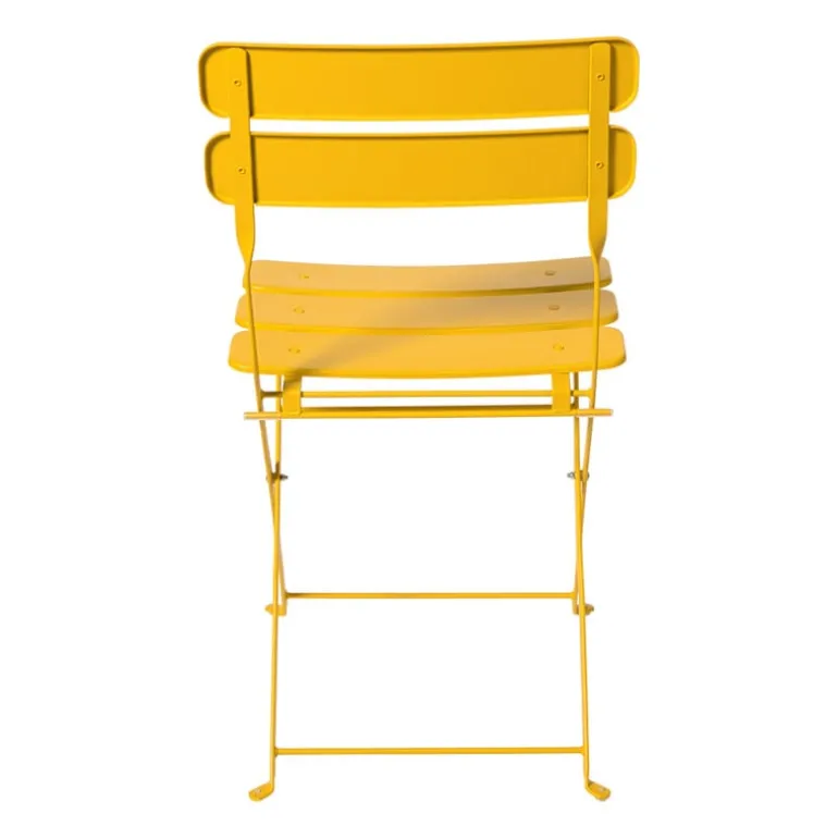 Inklapbare bistrostoel Kos - geel - 84x48x42 cm
