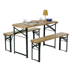 Inklapbare picknickset compact - bruin - set van 3