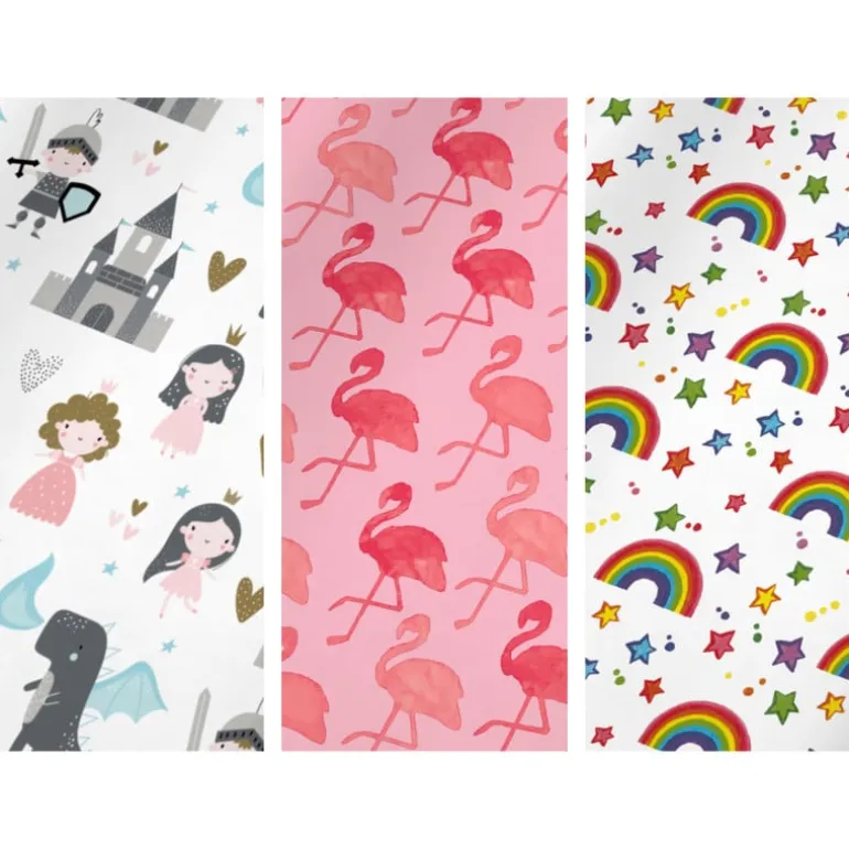 Inpakpapier flamingo/regenboog - diverse varianten - 70x200 cm
