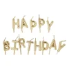 Kaarsjes happy birthday - goudkleurig