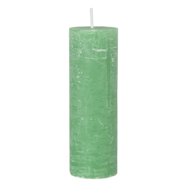 Kaars rustiek - appel groen - ø5x15 cm