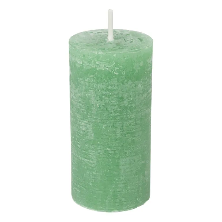 Kaars rustiek - appel groen - ø5x10 cm