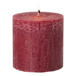 Kaars rustiek - bordeauxrood - ø10x10 cm