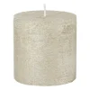 Kaars rustiek - champagne - 10x10 cm