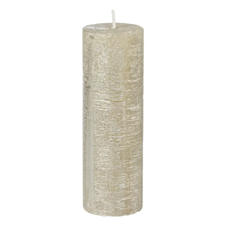 Kaars rustiek - champagne - 5x15 cm