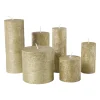 Kaars rustiek - goud - 7x12 cm