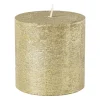 Kaars rustiek - goud - 10x10 cm