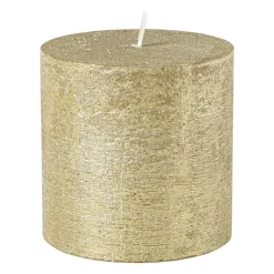 Kaars rustiek - goud - 10x10 cm