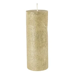 Kaars rustiek - goud - 7x18 cm