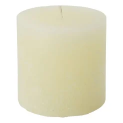 Kaars rustiek - ivoor - 10x10 cm