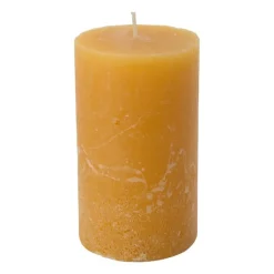 Kaars rustiek - okergeel - 7x12 cm