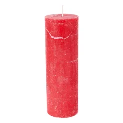 Kaars rustiek - rood - 5x15 cm