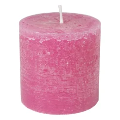 Kaars rustiek - roze - ø10x10 cm