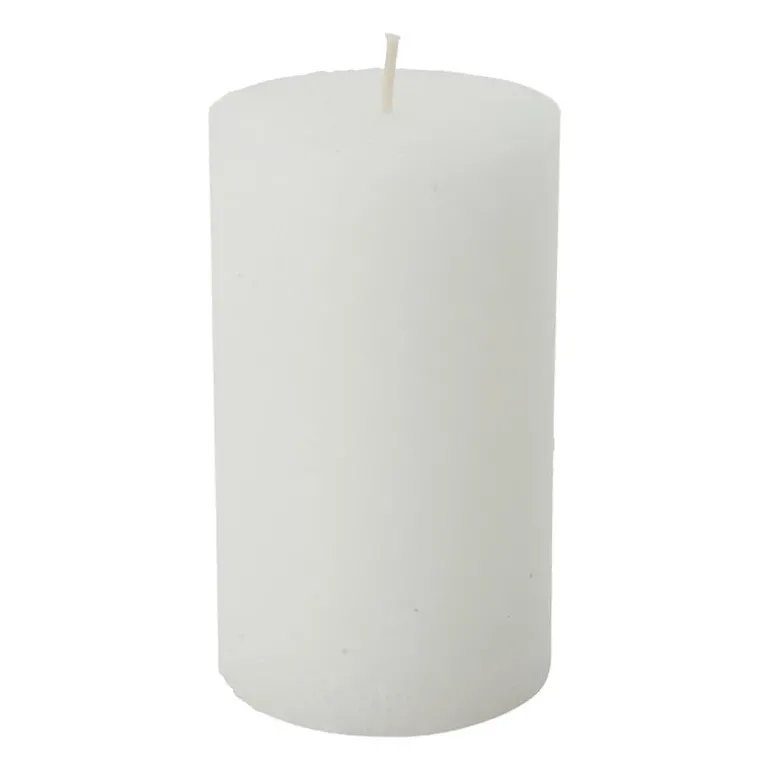 Kaars rustiek - wit - 7x12 cm