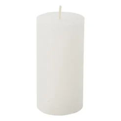 Kaars rustiek - wit - 5x10 cm