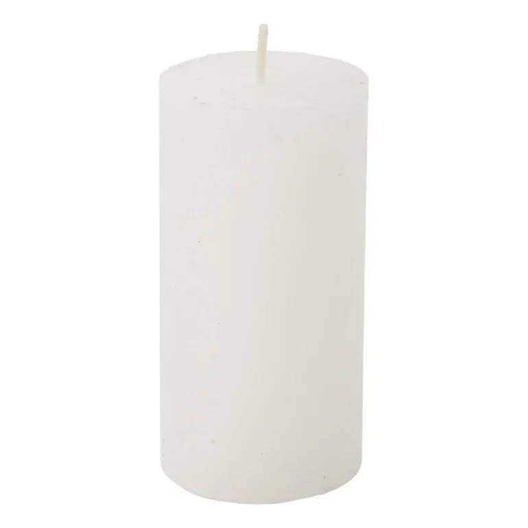 Kaars rustiek - wit - 5x10 cm