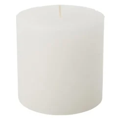 Kaars rustiek - wit - 10x10 cm