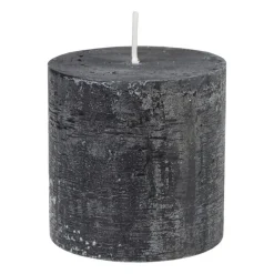 Kaars rustiek - zwart - ø10x10 cm