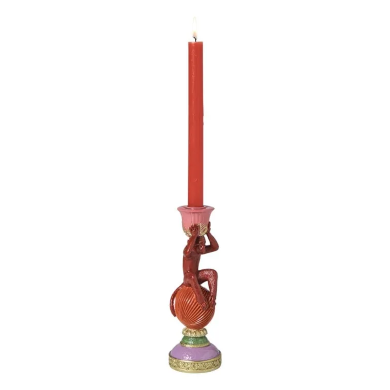 Kandelaar aap - multikleur - ø8x22.5 cm