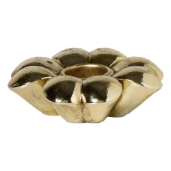 Kandelaar bloem - goudkleurig - ø8.5x3 cm