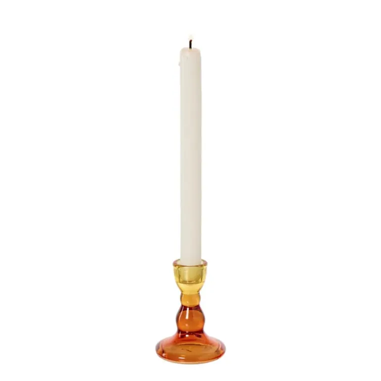 Kandelaar duo - rood/geel - ø6.5x8.8 cm