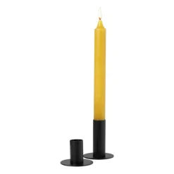 Kandelaar laag - zwart - ø6x4 cm