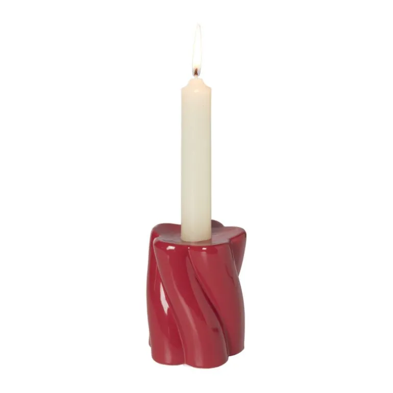 Kandelaar spekje - bordeauxrood - ø6.5x9.5 cm