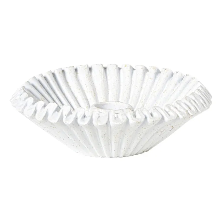 Kandelaar wave - wit - ø13.5x4 cm