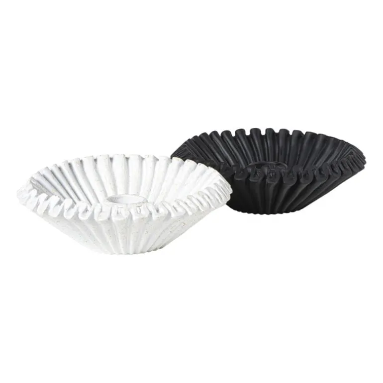 Kandelaar wave - wit - ø13.5x4 cm
