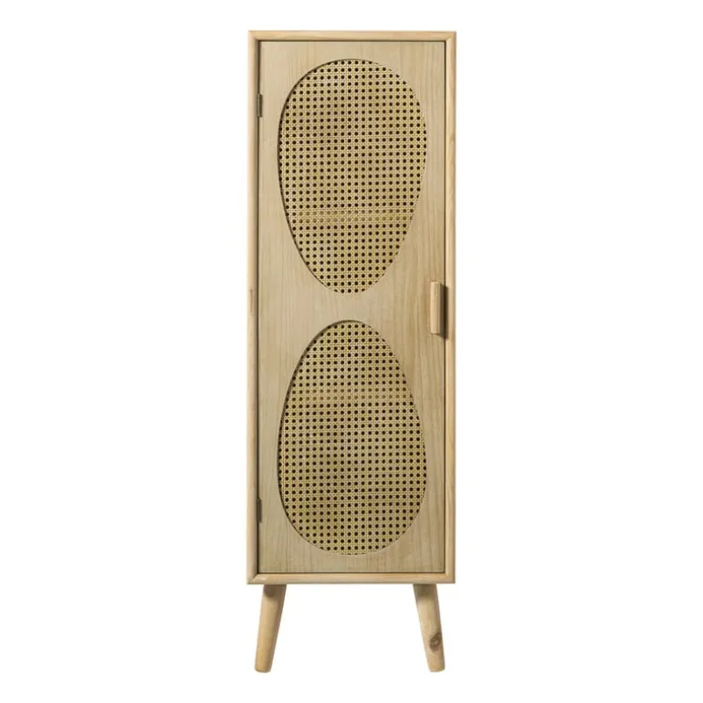 Kast Flores hoog met ovalen vlakken - bruin - 125x40x37.5 cm