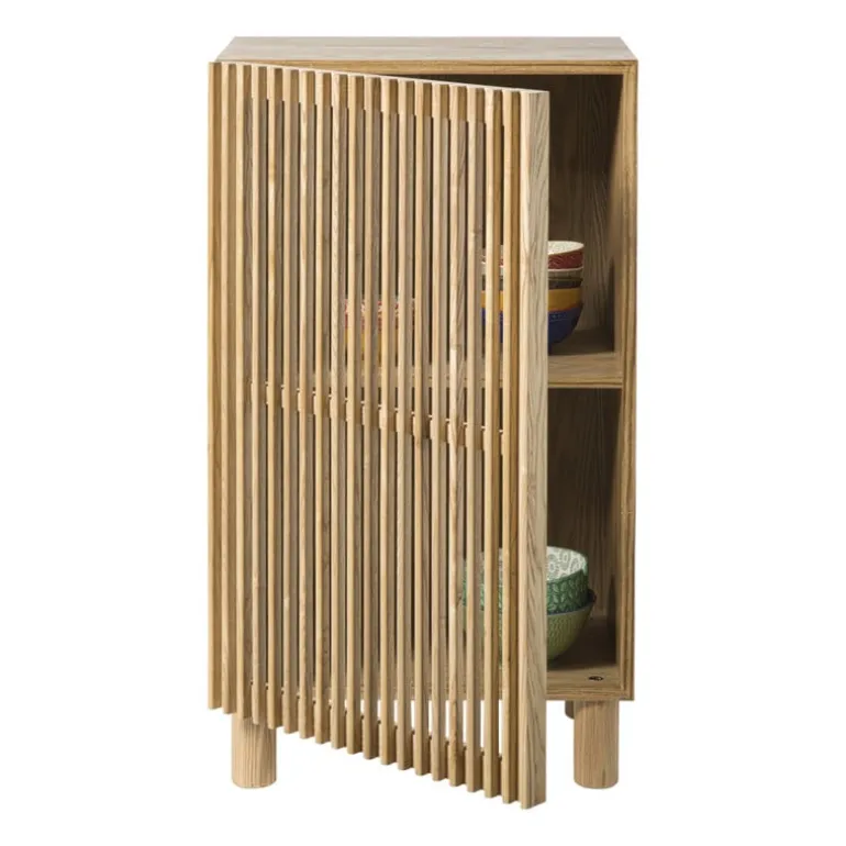 Kast Japandi met deur - bruin - 80x45x33 cm