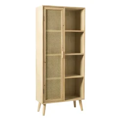 Kast Java met deurtje en vakken - bruin - 160x70x33.5 cm