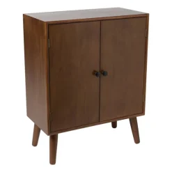 Kastje retro met 2 deuren - donkerbruin - 76x60x31.5 cm
