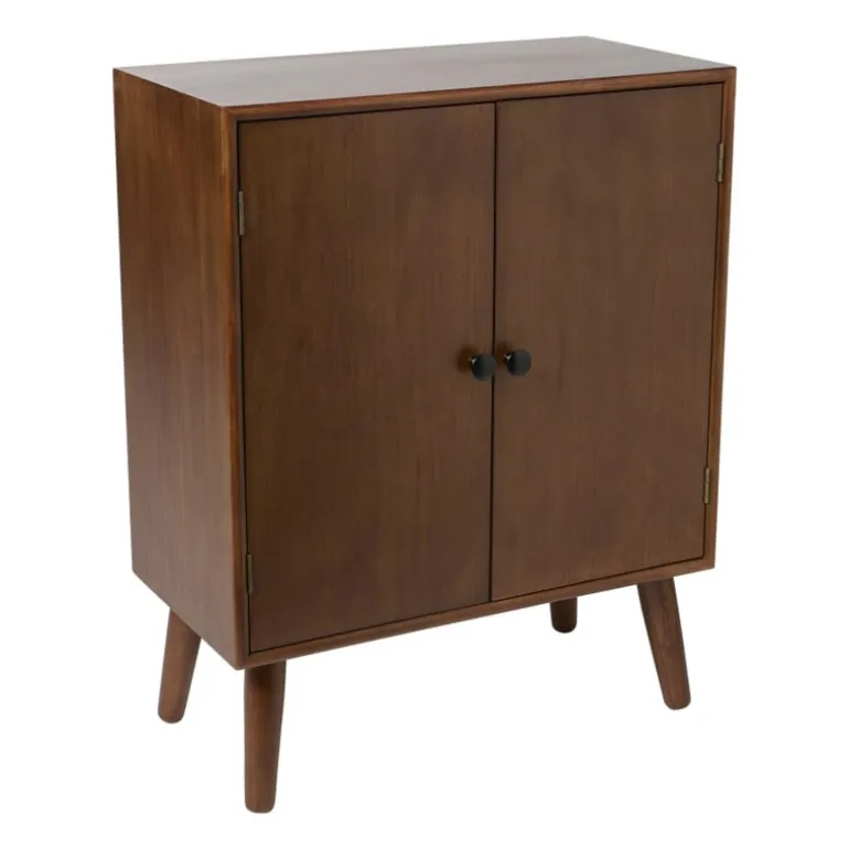 Kastje retro met 2 deuren - donkerbruin - 76x60x31.5 cm