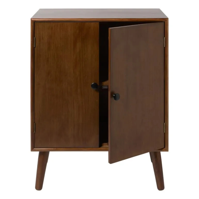Kastje retro met 2 deuren - donkerbruin - 76x60x31.5 cm