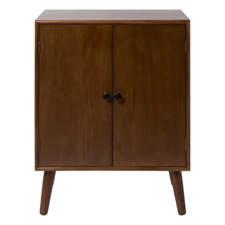 Kastje retro met 2 deuren - donkerbruin - 76x60x31.5 cm