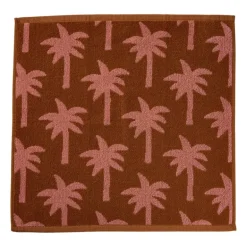 Keukendoek palmboom - roze/bruin - 50x50 cm