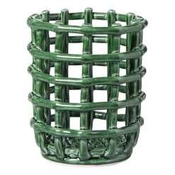 Keukengerei pot keramiek - groen - Ćø13.5x17 cm