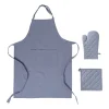 Keukenschort denim - blauw - 65x85 cm