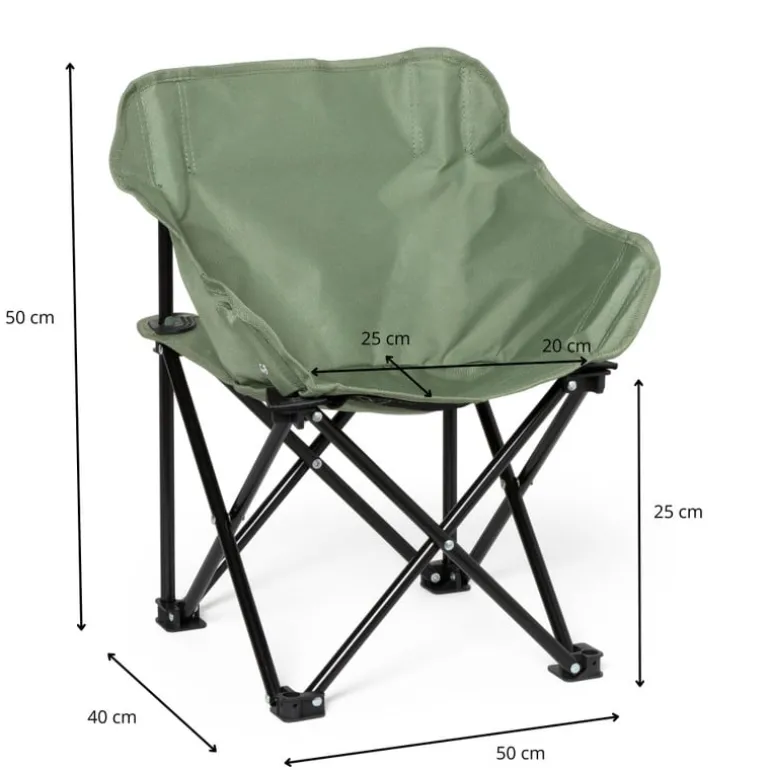 Kids campingstoel compact - groen - 50x50x40 cm