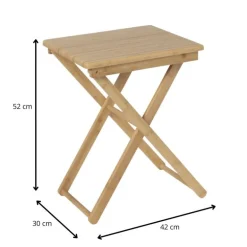Klaptafel beibu - bamboe - naturel - 42x30x52 cm
